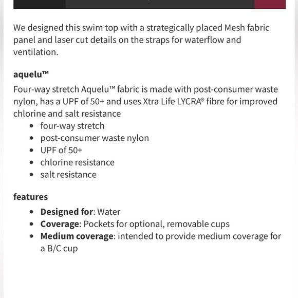 ⬇️ Lululemon vitalize swim bra black size 8-10 A/B - Picture 3 of 7